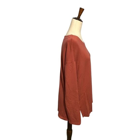 Banana Republic Rust Orange Boat Neck Top LG - Picture 2 of 7